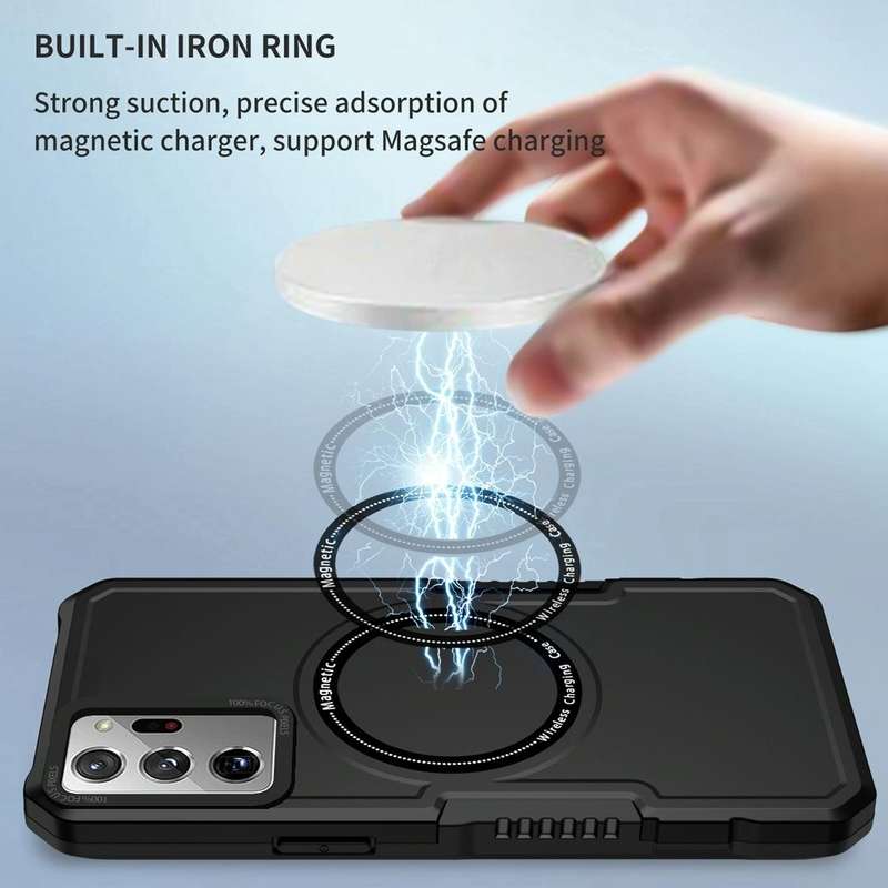 For Samsung Galaxy Note20 Ultra MagSafe Shockproof Armor Phone Case(Black)