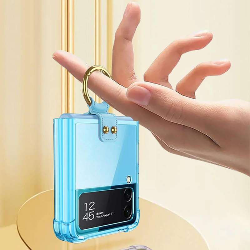 For Samsung Galaxy Z Flip4 GKK Airbag Protective Phone Case with Ring(Black)