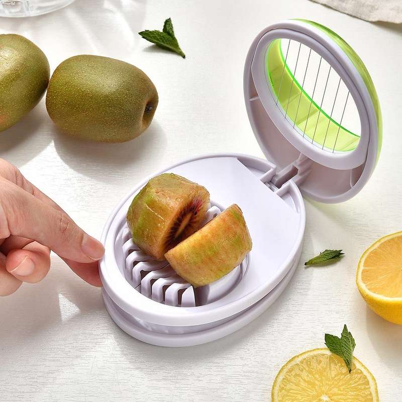3-in-1 Kitchen Egg Slicer for Strawberry, Mushroom, Bananas , and Other Soft Fruit(Green)