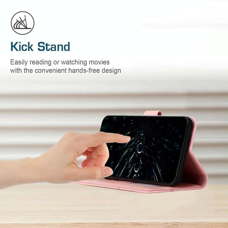 For Tecno Spark 7 / 7T Stitching Calf Texture Buckle Leather Phone Case(Pink)