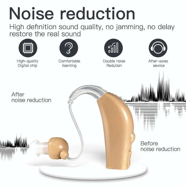 Elderly Use Can Charge Sound Amplifier Hearing Aid, Specification: US Plug(Skin Color Double Mach...
