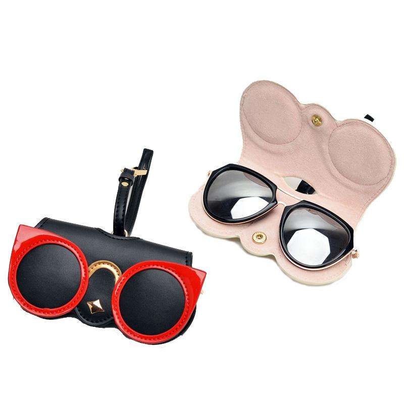 Cute And Funny PU Sunglasses Case Portable Glasses Case With Hanging Buckle, Colour: Mengbao (Gra...