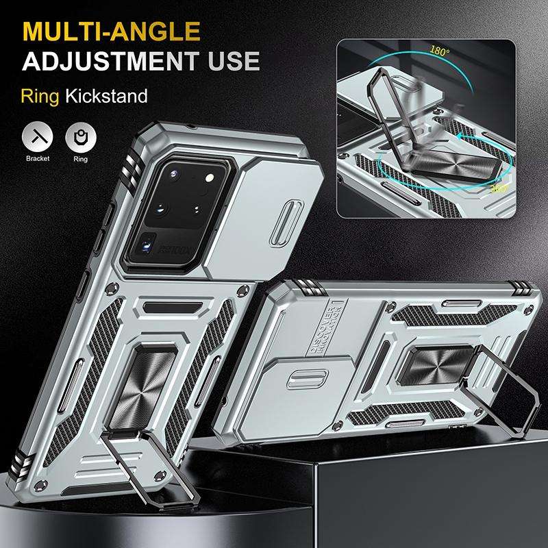 For Samsung Galaxy S20 Ultra Armor PC + TPU Camera Shield Phone Case(Grey)