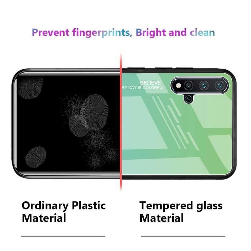 For Huawei Nova 5 / Nova 5 Pro Gradient Color Glass Case(Blue)