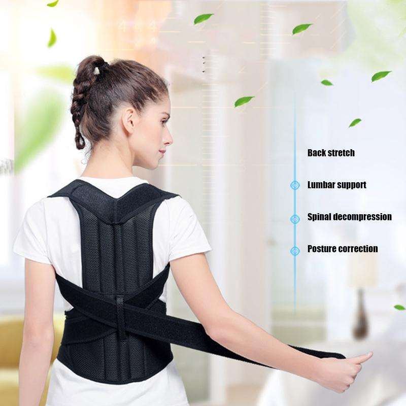 Kyphosis Correction Belt Spine Back Fixation Belt Correction Clothing, Size:S(Black)