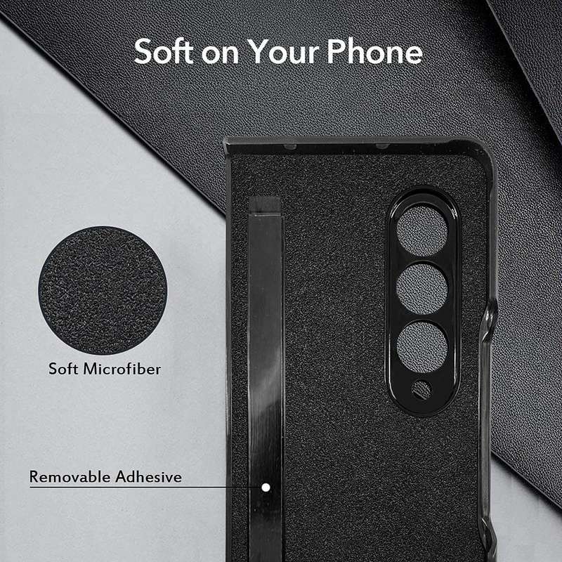 For Samsung Galaxy Z Fold4 Litchi Texture Soft Micorofiber Folding Phone Case(Brown)