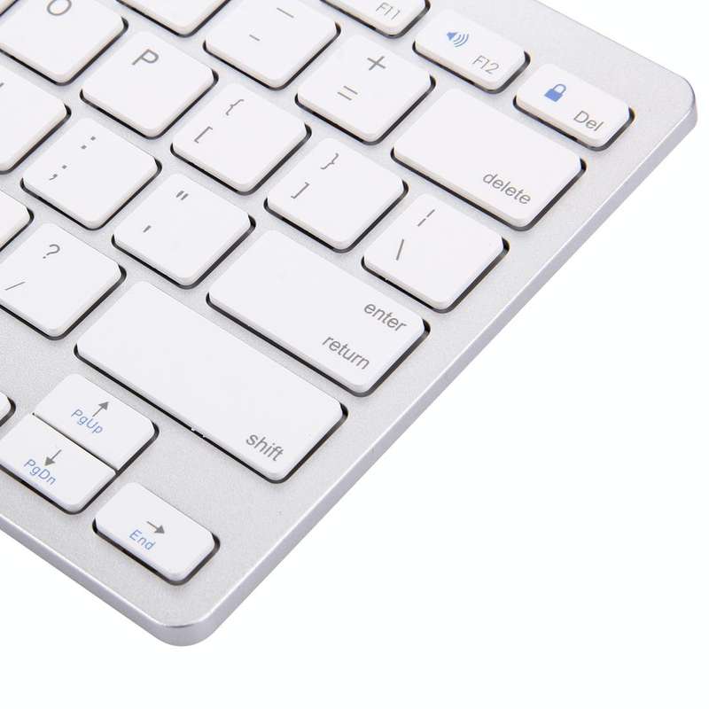 BK-3001 Bluetooth Wireless 78 Keys Ultrathin Keyboard for Windows / iPad / iPhone(Silver)