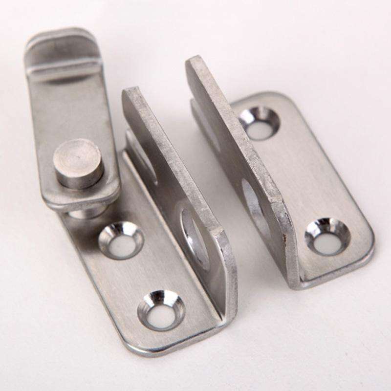 Small Left Open Stainless Steel Sliding Door Latch No Punch Latch Door Bolt Catch With Screw