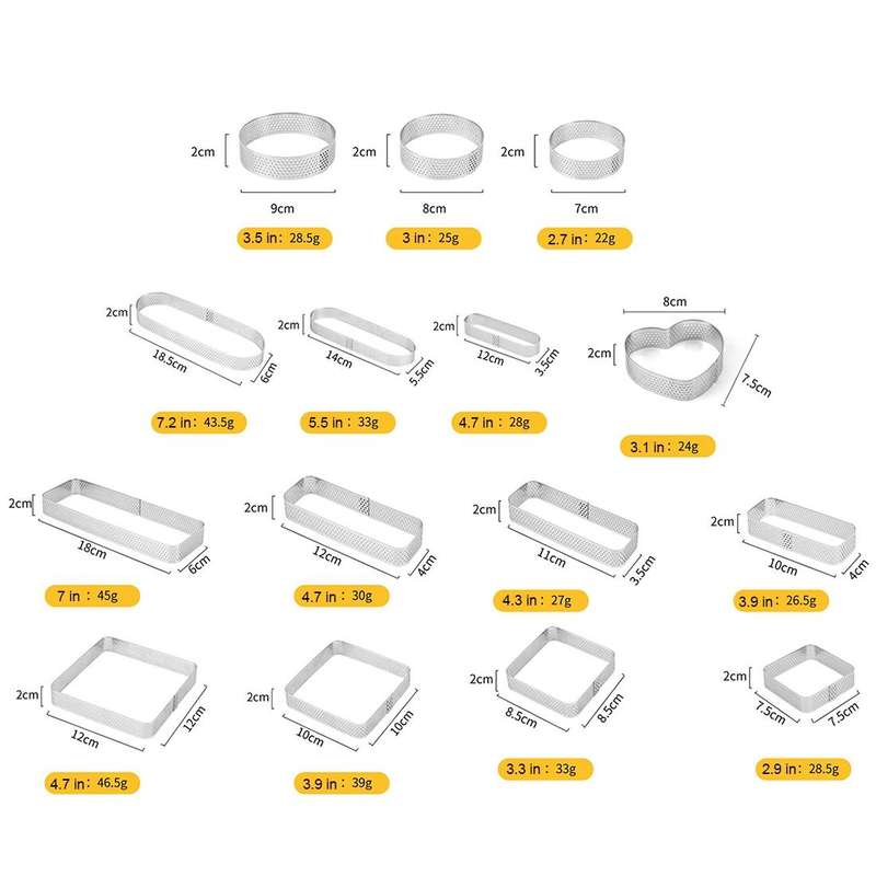 BN1006 Stainless Steel Mousse Circle Thickened Perforated Cake Mold DIY Baking Tools, Specificati...