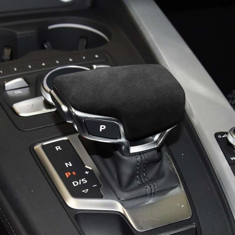 Car Suede Shift Knob Handle Cover A Version for Audi A4/S4(2017+) & A5/S5(2017+), Suitable for Le...