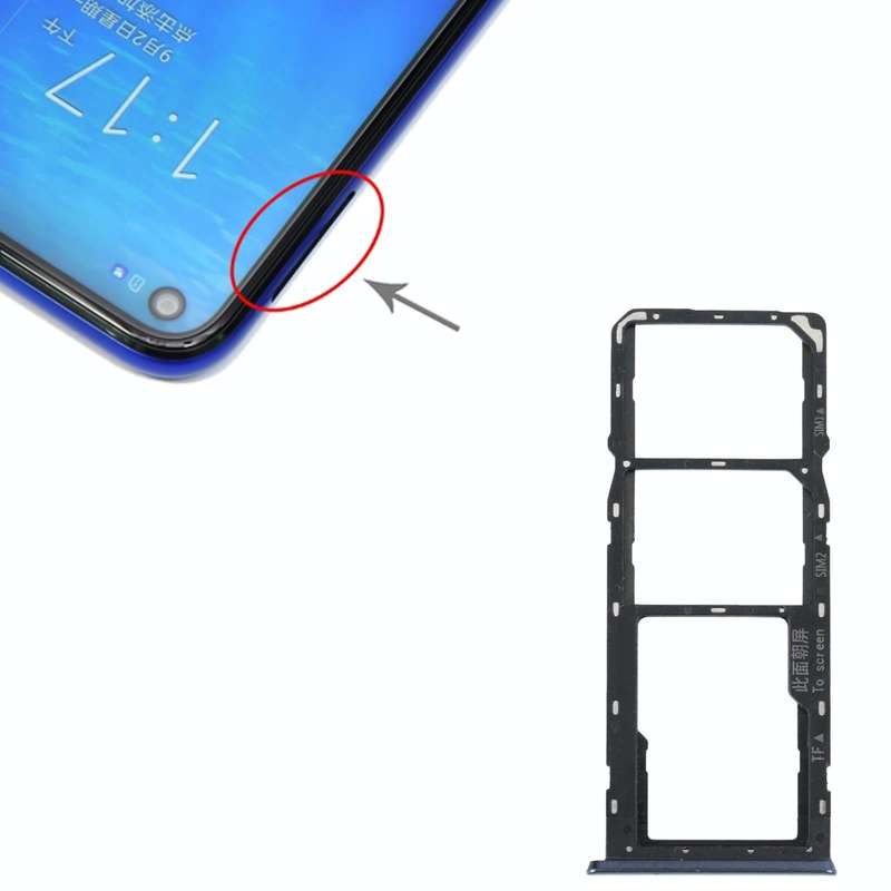 For OPPO A16K SIM Card Tray + SIM Card Tray + Micro SD Card Tray (Black)