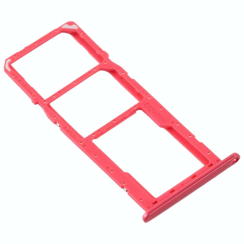 For Samsung Galaxy A11 SM-A115 SIM Card Tray + SIM Card Tray + Micro SD Card Tray (Red)
