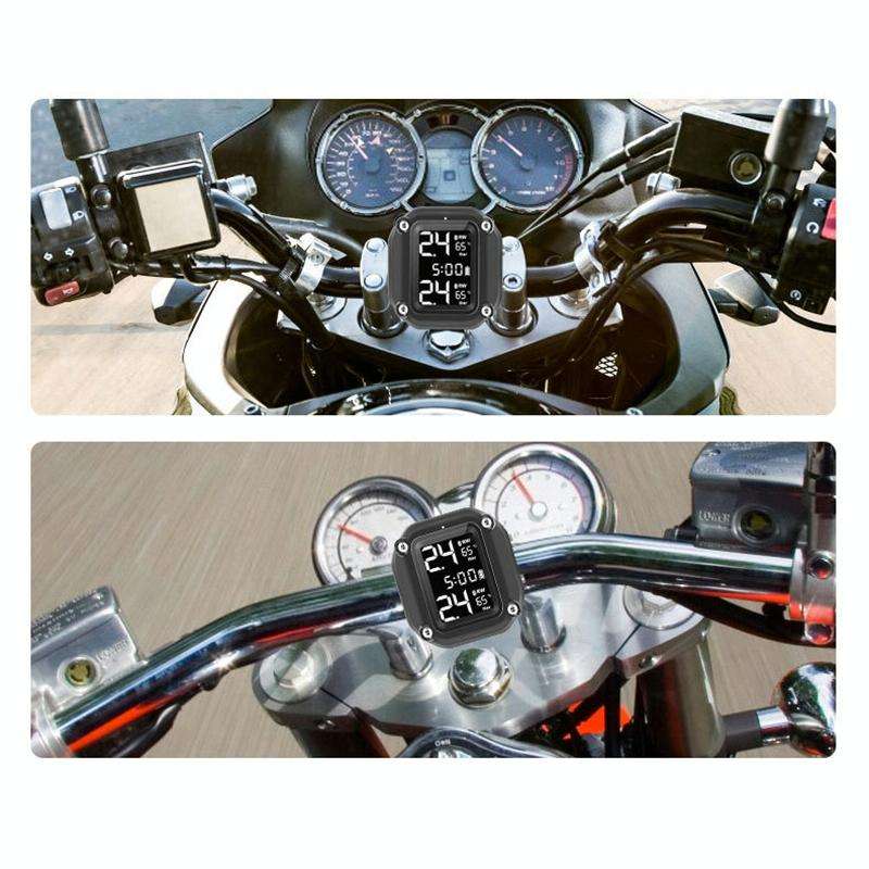 M4 Motorcycles Tire Pressure Monitor with Holder (Black)