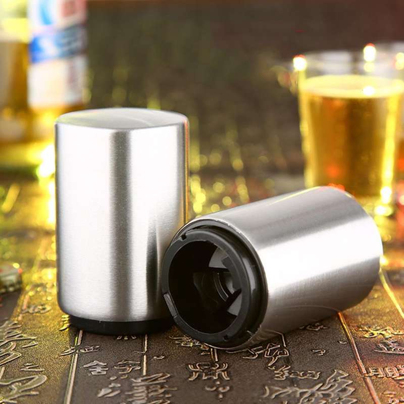 Magnetic Automatic Beer Bottle Cap Opener Stainless Steel Push Down Beer Opener Kitchen Gadgets, ...