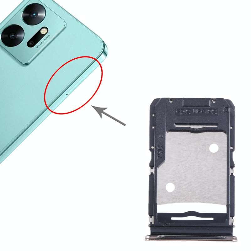 For Infinix Zero 20 X6821 SIM Card Tray + SIM Card Tray + Micro SD Card Tray (Gold)
