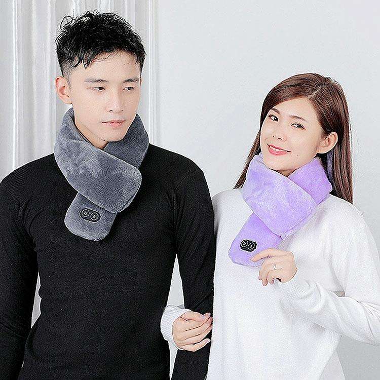 USB Charging Heating Massage Scarf Warmth Neck(Lavender)