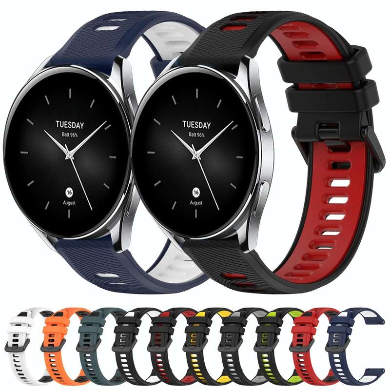 For Xiaomi MI Watch Color 22mm Sports Two-Color Silicone Watch Band(Orange+Black)