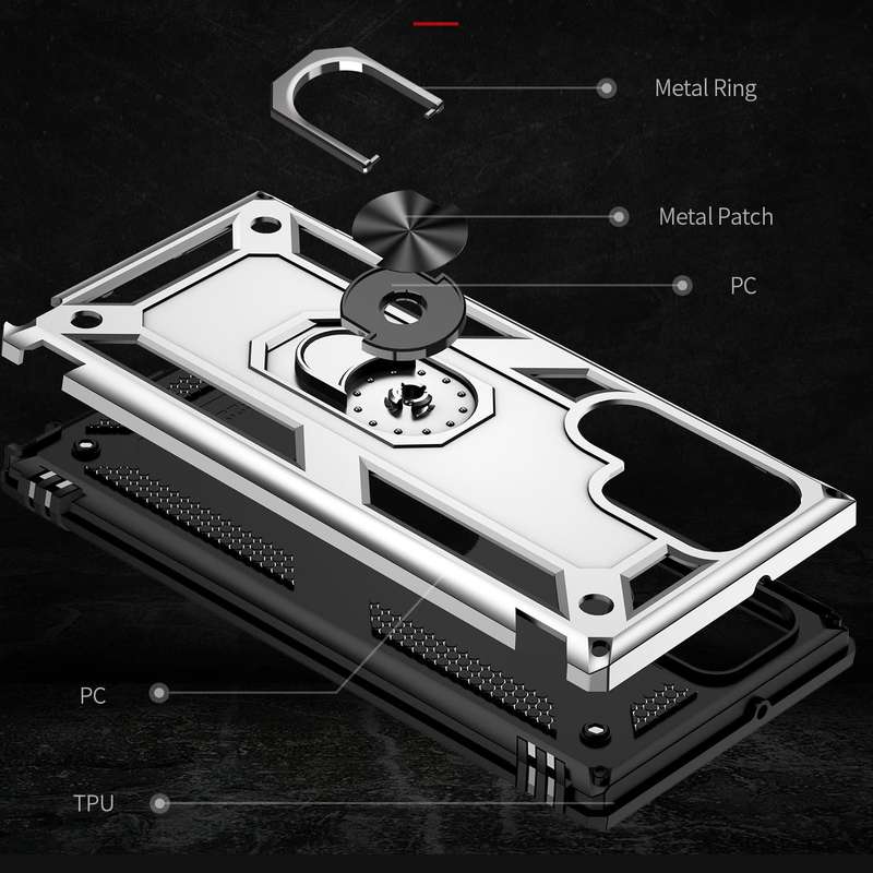 For Samaung Galaxy S22 Ultra 5G Shockproof TPU + PC Protective Case with 360 Degree Rotating Hold...