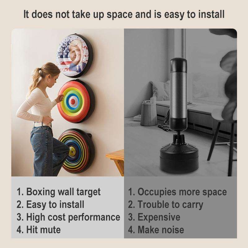 PVC Round Household Creative Inflatable Wall-mounted Boxing Target(Smiley Face)
