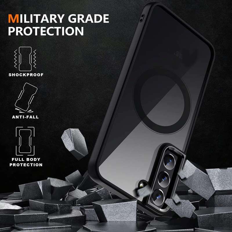 For Samsung Galaxy S22 5G Acrylic PC MagSafe Phone Case(Black)