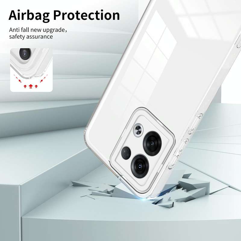 For OPPO Reno8 5G 3 in 1 Clear TPU Color PC Frame Phone Case(White)