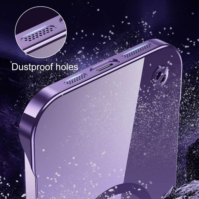 For iPhone 13 Electroplating Frameless Magsafe Magnetic PC Phone Case(Black)