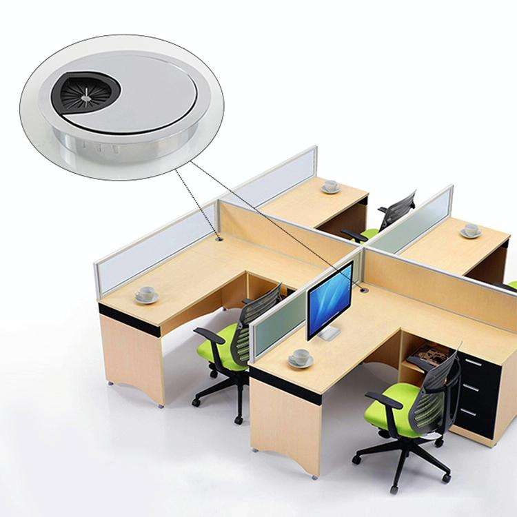 2 PCS Desk Computer Desktop Zinc Alloy Round Threading Box Hole Cover, Hole Diameter: 60mm (Matte...