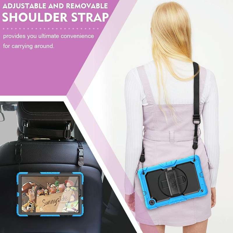 For Lenovo Tab M10 FHD Plus Shockproof Colorful Silicone + PC Protective Case with Holder & Shoul...