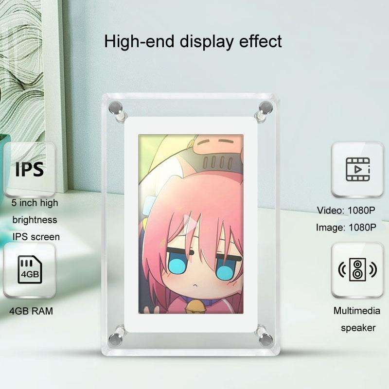 5 Inch HD Digital Photo Frame Crystal Advertising Player 1080P Motion Video Picture Display Playe...