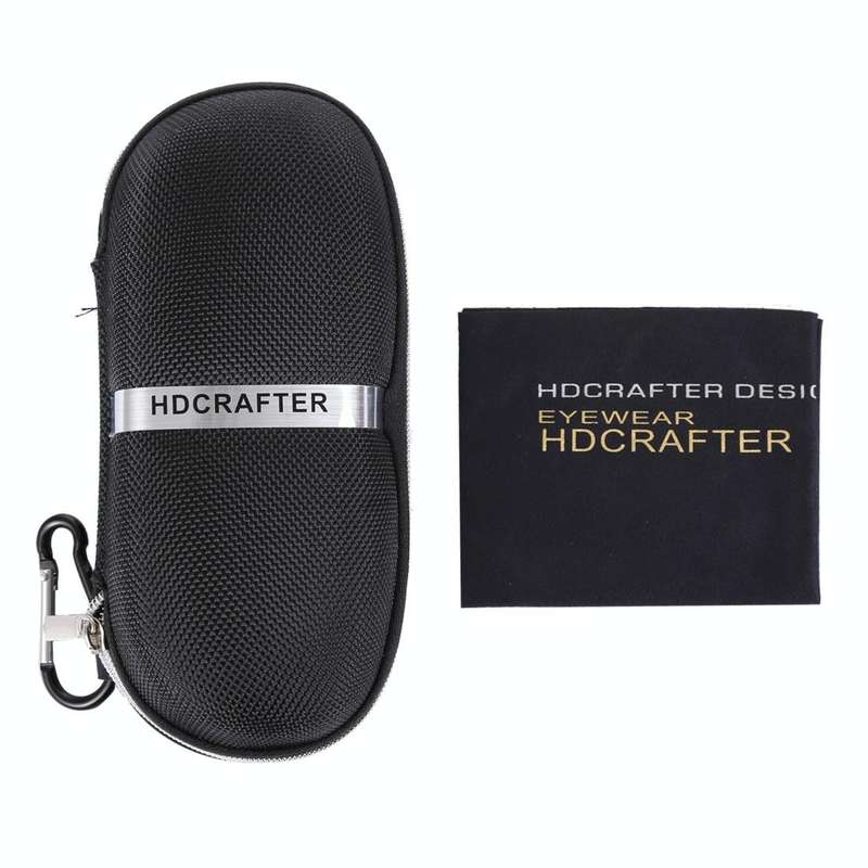 HDCRAFTER E-001 Sunglasses Zipper Style Solid Glasses Protection Case + Microfiber Cloth, Size: 1...