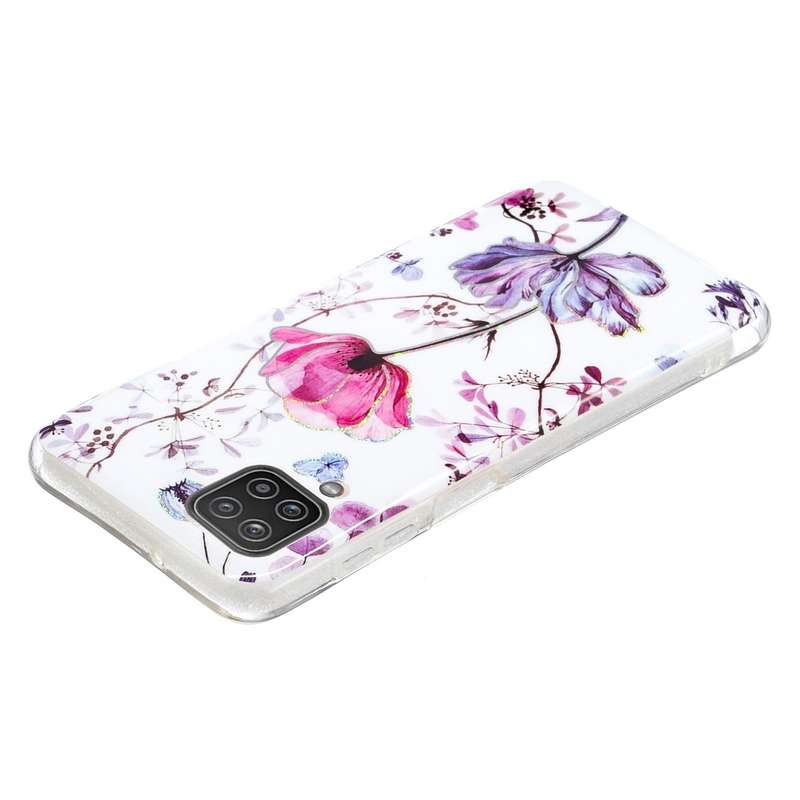 For Samsung Galaxy A12(EU Version) Plating TPU Protective Case(Lotus)