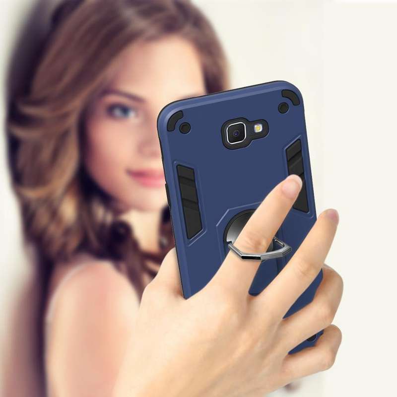 For Samsung Galaxy J5 Prime 2 in 1 Armour Series PC + TPU Protective Case with Ring Holder(Dark B...