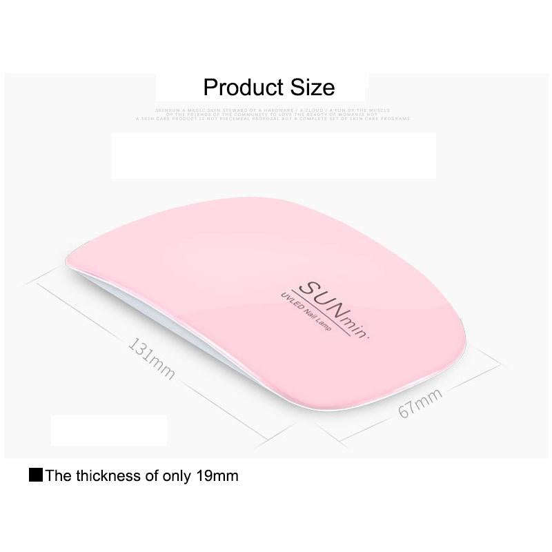SUN mini 2 6W UV + LED USB Nail Lamp Fingernail Gel Curing Dryer(Pink)