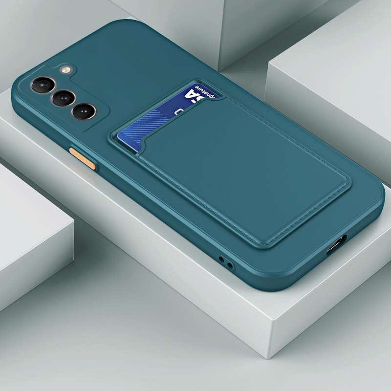 For Samsung Galaxy A34 5G Skin Feel Card TPU Contrast Color Button Phone Case(Dark Green)