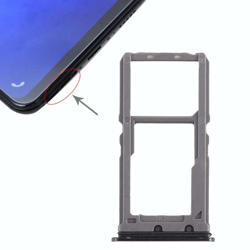 For Vivo X21 SIM Card Tray + SIM Card Tray / Micro SD Card Tray (Black)