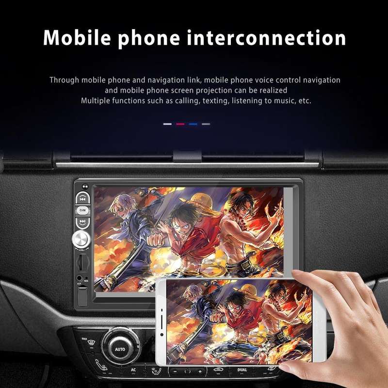 A3061 7 Inches MP5 Bluetooth Player Universal Wired CarPlay Reversing Image Integrated, Style: St...