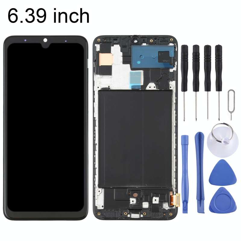 OLED LCD Screen for Samsung Galaxy A70 SM-A705 (6.39 inch) Digitizer Full Assembly with Frame (Bl...