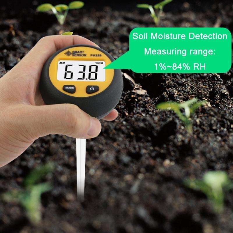 Smart Sensor PH328 Soil Acidity Meter Fertilizer Nutrient Humidity Detector
