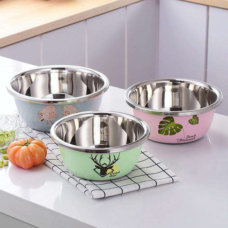 3 PCS / Set SiGang Stainless Steel Cartoon Thickened Seasoning Tank Cooking Wash Basin(22cm+24cm+...