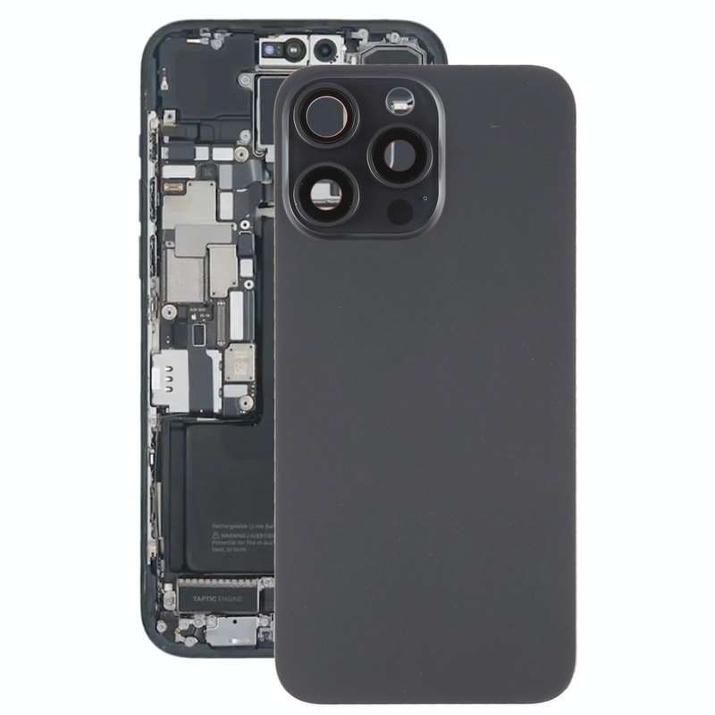 For iPhone 15 Pro Max Battery Back Cover with Camera Lens Cover + MagSafe Magnet(Black)