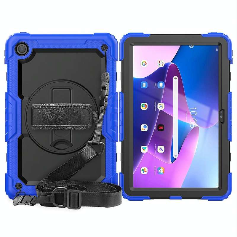 For Lenovo Tab M10 Plus 10.6 3rd Gen 2022 Silicone + PC Tablet Case(Black + Blue)
