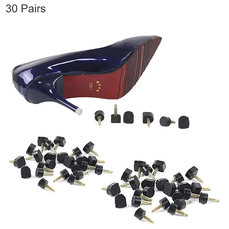High Heels Heel Studs Mute Wear-resistant Replacement Heel, Color: Black (30 In 1)
