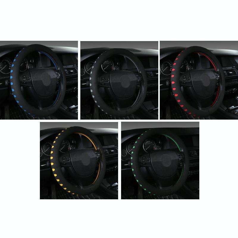 Sports Punched EVA Car Steering Wheel Cover, Size: 38cm(Green)