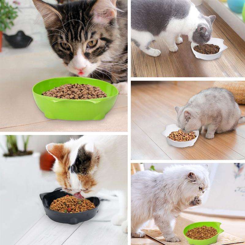 Pet Bowl Non-slip Cute Cat Type Color Cat Bowl Pet Supplies(Black)