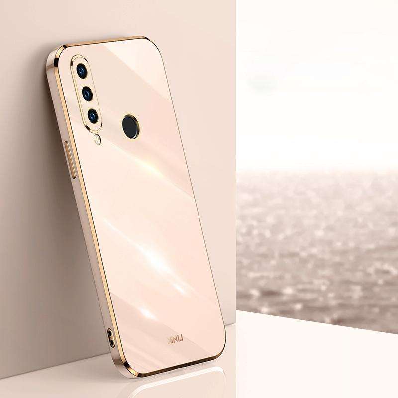 For Huawei P30 Lite XINLI Straight 6D Plating Gold Edge TPU Shockproof Case(Pink)