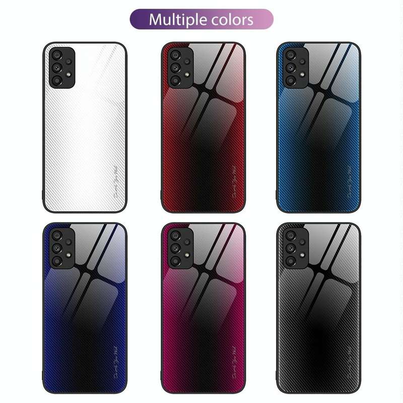 For Samsung Galaxy A53 5G Texture Gradient Glass TPU Phone Case(Rose Red)