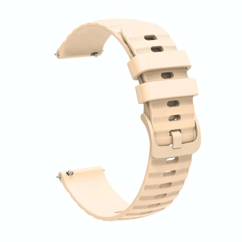 For Garmin Vivoactive 4S 18mm Wavy Dotted Solid-Color Silicone Watch Band(Starlight Color)