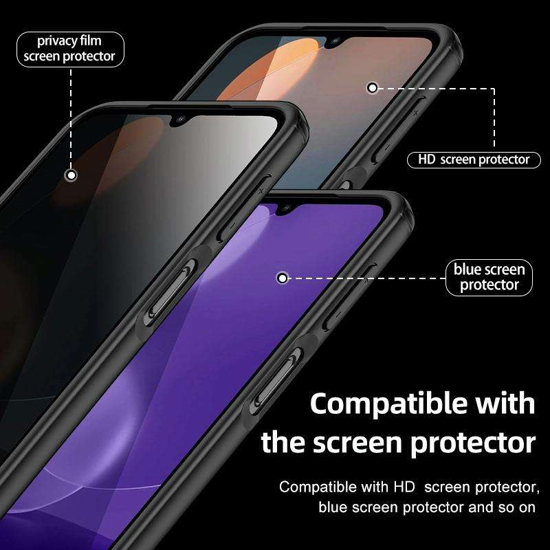 For Samsung Galaxy A24 4G Armor Clear TPU Hard PC Phone Case(Matte Black)