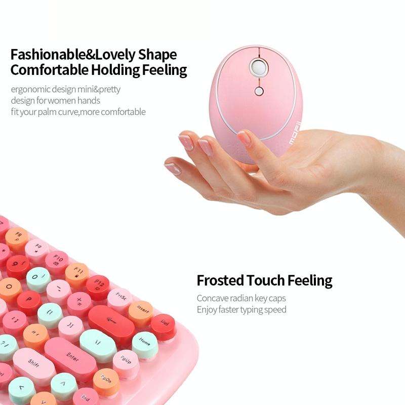 MOFii Candy Punk Keycap Mixed Color Wireless Keyboard and Mouse Set(Green)