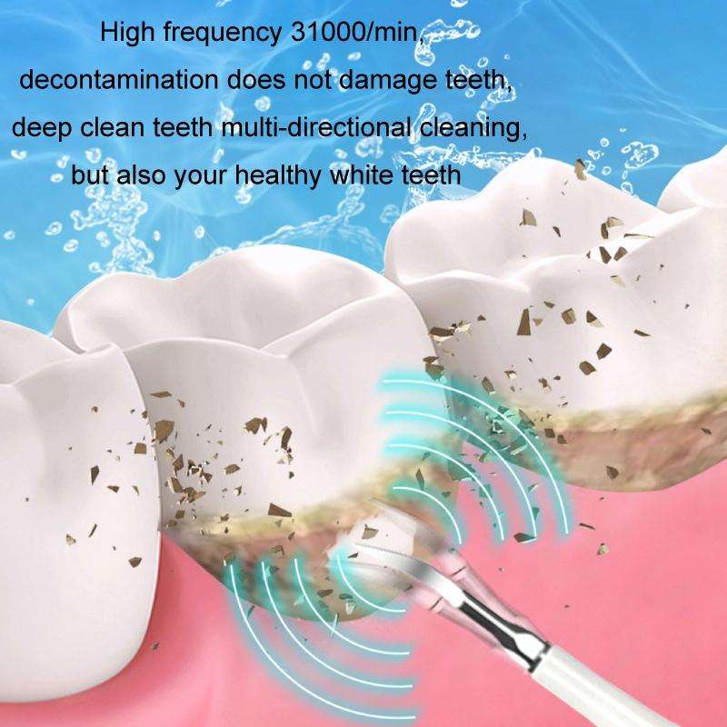 6 In 1 Electric Dental Scaler Calculus Removal Teeth Cleaning Set, Color: Black Basic